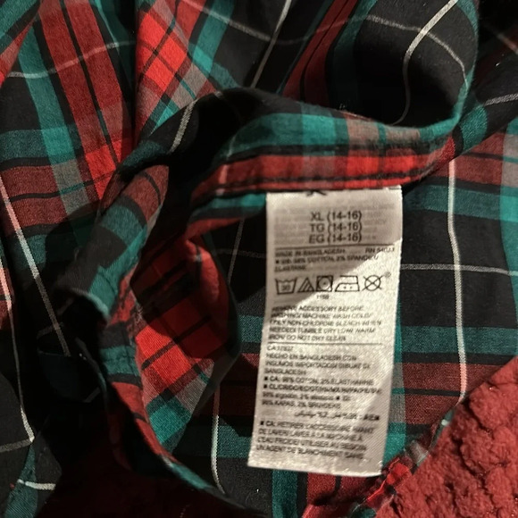 Old Navy  plaid button down boy dress shirt Sz 14/16 - Picture 9 of 10